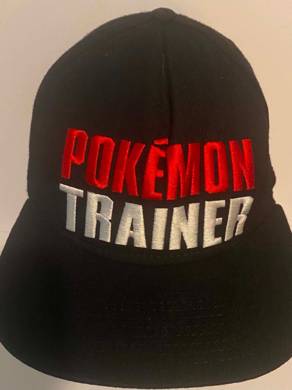 Pokemon Trainer Snapback Cap Black Pikachu Gengar Meowth Embroidered One Size